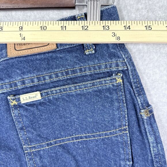 VTG 90s LL Bean Pleated Front Mom Jeans Womens 12 High Waist Tapered Leg Denim - Picture 9 of 11